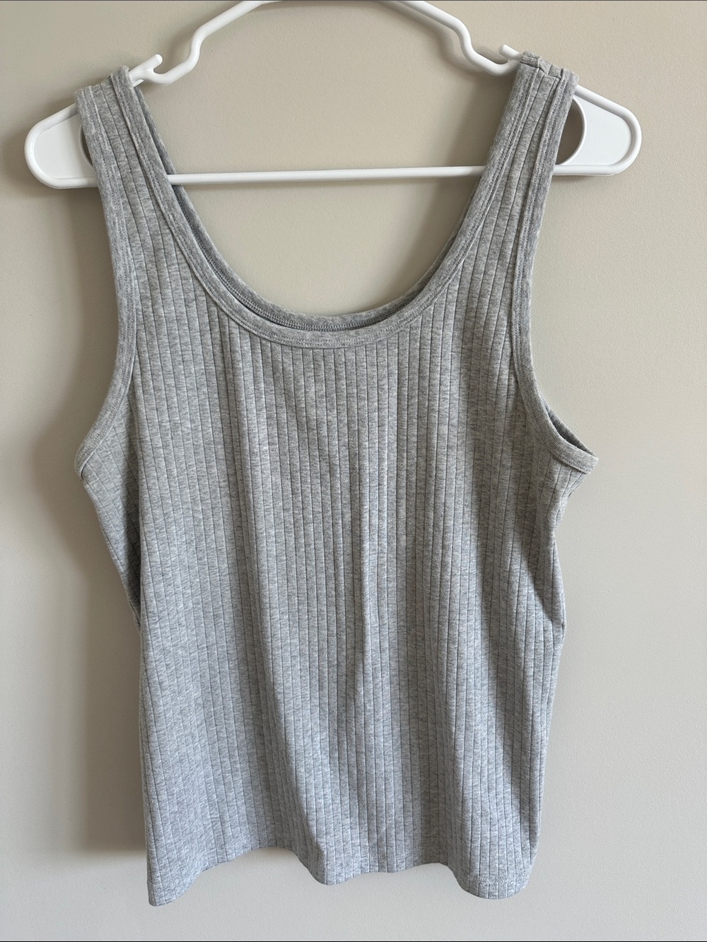 Aerie Ribbed Scoop Neck Tank Top in Light Gray